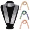 Halsdukar dampunk aluminium legering paljetter hänge långa choker kvinnor tunn hals krage slips kedja halsband mode smycken 230925