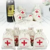 Other Event Party Supplies 10/30/50Pcs Hangover Kit Bags Wedding Favor Holder Bag for Guests Gift Red Cross Cotton Linen Pouches Kit Event Party Supplies 230926