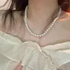 Collier de perles de mode coréenne pour femmes, plaqué or 18 carats, ne se décolore pas, chaîne de collier Vintage, bijoux de mariage, accessoire, cadeau pour petite amie