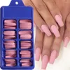 False Nails 100pcs Solid Color Frosting Nail Tips Mixed Size Matte Artificial Fingernails Art Extension Manicure Tools LEBMS01-10