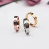 Projektantka różowego złota stali nierdzewnej krystaliczna biżuteria biżuteria pierścionka mężczyzn obiecują pierścionki dla kobiet kobiet prezentowe zaręczyny z Bag274W
