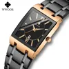 WWOOR Rose Gouden Horloge Vrouwen Vierkante Quartz Waterdichte Dames Horloges Topmerk Luxe Elegante Polshorloge Vrouwelijke Relogio Feminino 2267e