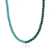 Collier ras du cou Vintage Turquoise pour femmes, couture de Niche assortie avec tout, ornement bohème Malachite