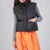 Women's Vests Quilted Lightweight Zip High Collar Winter Vest Autumn Sleeveless Solid Color Waistcoat