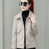 Women's Wool Plaid Mink Velvet Jacket Women 2023 Korean Wild Blend Coat Spring Autumn Ladies Loose Short Woolen Outwear W17