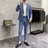 Herren-Anzugjacke mit Hose, formell, schmale Passform, Business, Arbeit, Hochzeit, Bühne, Smoking, modisch, bester Herren-Anzug, 2-teiliges Set