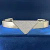 Charme de luxe Bijoux pour femmes Bracelet en argent Logo triangulaire personnalisé Conception de diamants complets Mode et atmosphère de créateur magnifique Bracele haut de gamme pour dame