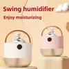 Swing Humidifier, Mini Humidifier, Small And Portable, Misting, Cute Usb Humidifier, Household Quiet Humidifier, Ornament, With 2000MAH Battery
