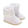 Boots BeQeuewll Infant Winter Snow Bow Decorated Warm Baby First Walker Shoes For Christmas Shower