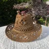 Berets Straw Hat For Women Men Summer Handmade Classic Vintage Hollow Out Western Curled Wide Brim Sun Fishing Climbing Cap