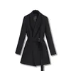 Abiti da donna 2023 Capispalla da ufficio Donna Cappotto casual Lady Colletto con bavero Manica lunga Solido Nero Bianco con cintura Blazer Giubbotti