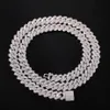 13mm Straight Edge Cuban Chain Micro Pave Cubic Zircon Mixed Luxury Bling Full Iced Out Hip hop Jewelry274q