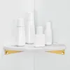 Kitchen Storage 1Pcs Marble Aluminum Triple-cornered Shelf Bathroom Corner Wall Hanging Shower Room White Shelves