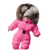 Down Coat Ski Pants Girls Hooded Spädbarn Snowsuit Romper Jacket Baby Warm Snow Suit 6x Bunting Suits For 230925