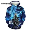 Herrtröjor anime blekt 3D -tryck mode kvinnor långärmad hoodie tröja pullover kurosaki ichigo toppar y2k