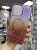 Capas para iPhone 15 Pro Max 15 Plus Bling Glitter Magnet Carregamento sem fio I15 Gradient Foil Confetti Clear Starry Gotejamento Cola Metal Macio TPU Capa Magnética para Telefone