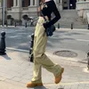 Damesjeans Hogere kwaliteit Retro-stijl bruine broek voor dames met riem in de taille Lange broek Koreaanse look Dunner Langere hiphop