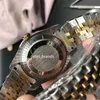 Zestaw Diamentowych zegarków Dwucie Srebrna złota 43 mm Biała twarz Większa diamentowa ramka Automatyczna moda męska zegarek 2590