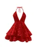 Layered Sequin Short Homecoming Dresses Sparkly Halter Princess Mini Cocktail Formal Occasion Birthday Prom Graudation Cocktail Party Gowns