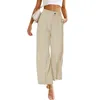 Women's Pants Solid Wide Leg Formal Oversize High Waist Button Long Trousers With Pockets Casual Loose Plus Size Fashion Design