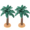 Decorative Flowers 2 Pcs Toy Train Simulation Palm Trees Micro Landscape Model Artificial Mini Pvc DIY Architecture