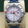Relógio masculino movimento mecânico automático II 216570 mostrador branco pulseira de aço inoxidável com luminoso257r
