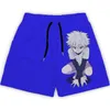 Shorts masculinos anime x ginásio homens esporte corredores fitness musculação treino rápido seco praia verão correndo