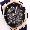 26571 26582 Quartz Chronograph Mens Watch Moon Phase Skeleton Dial Stopwatch Two Tone Rose Gold Case Rubber Watches 2022 Swisstime319i