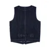 Men's Vests Spring Autumn Denim Vest Men American Casual Wear Striped Sleeveless Jacket Multi-pockets Cotton Waistcoat For Women