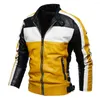 Мужская меховая мужская осенне-зимняя куртка из искусственной кожи с флисовой подкладкой, европейская молодежная мотоциклетная одежда, пальто соответствующего цвета