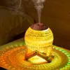 Nawilżacze RGB mini powietrze nawilżacz baza drewniana humididicator kolorowy kryształowy pokój sypialni zapach mgły Maker Lekki olejku eteryczny dyfuzor YQ230926