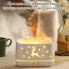 Humidificateurs Nouveau humidificateur d'air de flamme 300 ml cerf de noël diffuseur d'arôme d'huile essentielle à ultrasons LED renne pulvérisateur de brume fraîche cadeaux de noël YQ230926