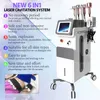 Dernière graisse de cavitation verticale 40Khz enlève l'instrument de mise en forme de la courbe du corps RF drainage lymphatique visage désintoxication 5 poignées machine avec plaques lipo-laser