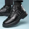 Vestido sapatos caminhadas botas homens inverno ao ar livre sapatos rendas até pelúcia pele quente antiderrapante moda tornozelo bota preto homens algodão borracha 230926