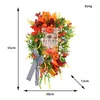 Decorative Flowers Thanksgiving Autumn Wreath Sign Fall Garland Outdoor Wall Front Door Decoration Halloween Party Supplies Farmhouse Home