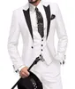 2023 Новое поступление, черные смокинги для жениха с лацканами, бордовые мужские костюмы, свадебные костюмы из 3 предметов (куртка + брюки + жилет + галстук) traje De Novio Par