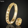 Donia Jewelry bracelet de luxe mode européenne et américaine classique fleur à quatre feuilles cuivre micro-incrusté zircon bracelet ensemble de bagues la264d