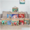 Storage Bags Usa Local Warehouse Sublimation Jute Tote With Handles Reusable Linen Grocery Shop Bag Blank Burlap For Woman Diy Decor Otl5H