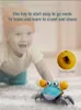 Dancing Crab Toy for Babies Crawling Interactive Escape Crabs Walking Dancing with Music Automatically Avoid Obstacles Toys
