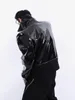 Men's Leather Faux Leather Novelty technology Faux Leather Bomber jacket Hip Hop y2k style Streetwear fall winter men"s coats 230926