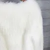 Women's Fur Winter Jackets For Women 2023 In Outerwears Ladies Short Faux Raccoon Dog Coat Black Plush Jacket Cardigan