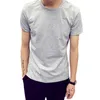 Costumes masculins A2717 Coton Coton T-shirt décontracté slim à manches courtes Couleur solide polyester m / l / xl / 2xl / 3xl