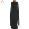 Casual Dresses Black/Blue/Red/Purple Design Long Batwing Sleeve Elegant Ladies Party Wear Side Split Chiffon Maxi Dress Wholesale