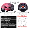 Casques de cyclistes Casque de vélo adulte avec LED Light Light Double Mode Goggle Fit 5862 cm