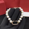 Mode pärlhalsband designer smycken bröllop diamant pläterade platinbrev hänger halsband för womenchd2309265-12 thebluestar