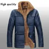Men's Fur Black 2023 Mens Leather Jackets And Coats Business Casual Winter Thick Warm Lambswool Men PU Coat Plus Size 6XL