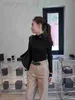 Women's Blouses & Shirts designer 23 Autumn New Design Sense Metal Small High Neck Elastic Pullover Slim Long Sleeve Underlay Shirt RIWS