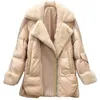 Women's Down Parkas Fashion Autumn Winter Real Mink Päl Coat Women Natural Goose Feather Jacket Luxury Down Fur Hood Women 230926