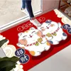 Carpet Cartoon Lucky Cat Areas Rugs Non-Slip Foot Pad Home Bedroom Entrance Floor Mat Luck Rich And Auspicious Red Carpet 230926