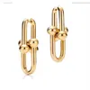 18k gold long big Earrings Dangle & Chandelier Chain link Diamond t luxury Designer Jewelry Women Mens couple fashion Wedding Part324h